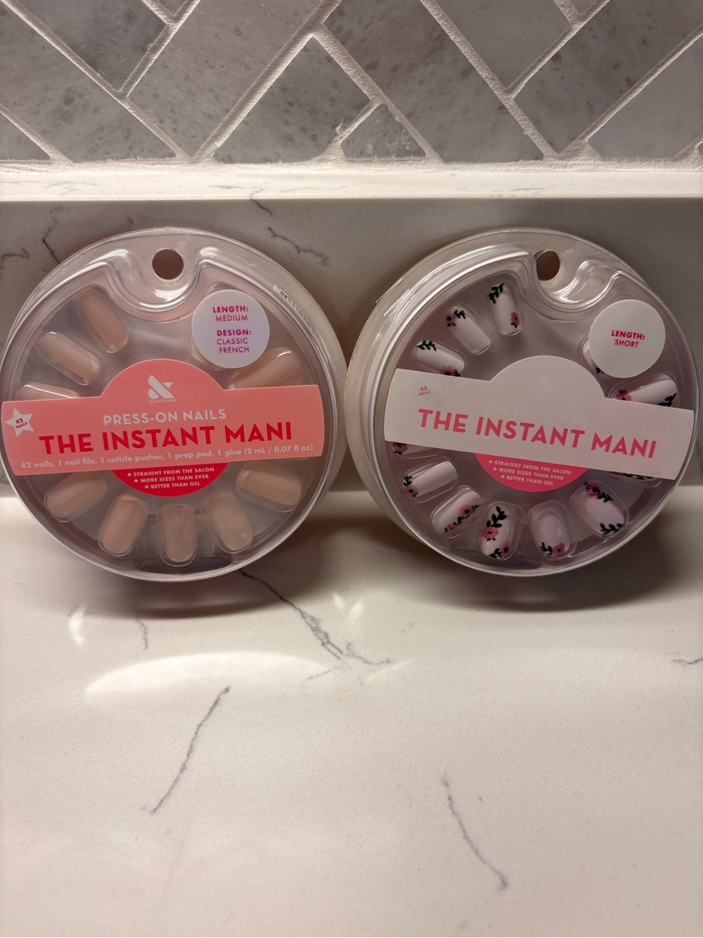 Olive and June Press-On Nails - The Instant Mani - Pink & Floral Options